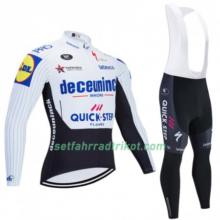 Radbekleidung Radtrikot Langarm + Lang Trägerhose 2020 Deceuninck-Quick-Step N004